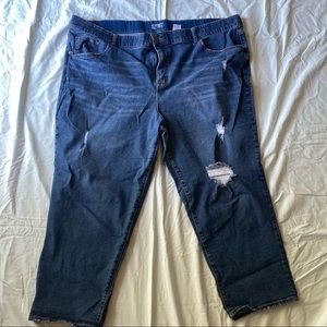 Distressed Denim Capris